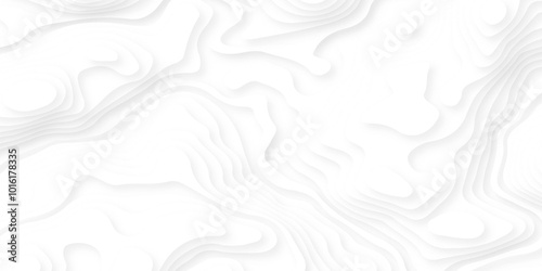 Background with lines Modern white carve wave line abstract luxury 3d papercut background.  minimal topography map light element shadow landscape