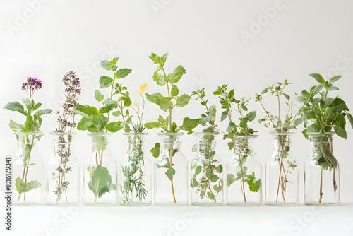 Wallpaper Mural 瓶に入ったフレッシュなハーブ。ッチンガーデンやインテリアに最適なグリーン Torontodigital.ca