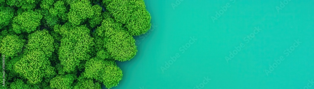 Mangrove forest in brackish waters at the intersection of rivers and coastal seas, mangrove forest, brackish environment Mangrove forest in brackish waters at the intersection of rivers and coastal seas, mangrove forest, brackish environment