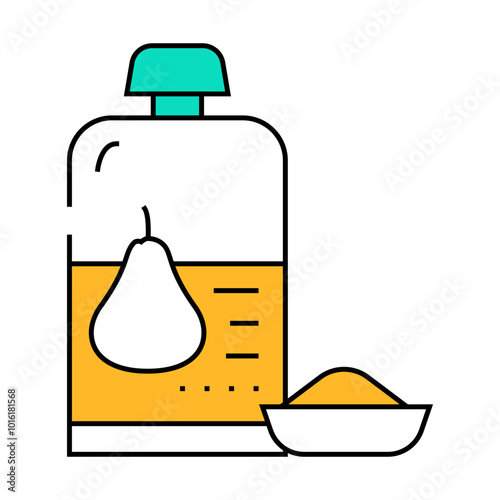 pear baby food line icon vector. pear baby food sign. isolated symbol illustration