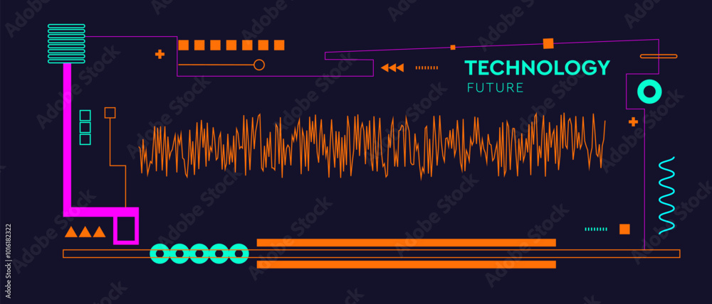 3d Technology Pattern in Cyberpunk Style. Abstract Hi-Tech Network for Social Media Posts, Mobile Apps, Cards, Invitations, Banner Design. Futuristic Cyberspace System in Vector Illustration. 3d Technology Pattern in Cyberpunk Style. Abstract Hi-Tech Network for Social Media Posts, Mobile Apps, Cards, Invitations, Banner Design. Futuristic Cyberspace System in Vector Illustration.