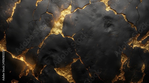 Elegant gold pattern on black granite background for stylish banner design and decoration