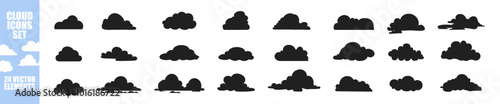 Set of clouds. Cloud icon. Cloud shapes design vector set. Design elements for the weather forecast, web interface or cloud storage applications.Weather concept