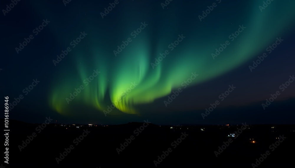 Aurora Panorama Northern Lights Illuminating the Night Sky Aurora Panorama Northern Lights Illuminating the Night Sky