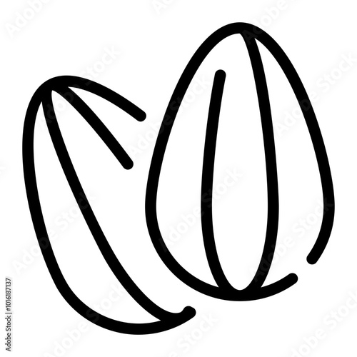 almond line icon