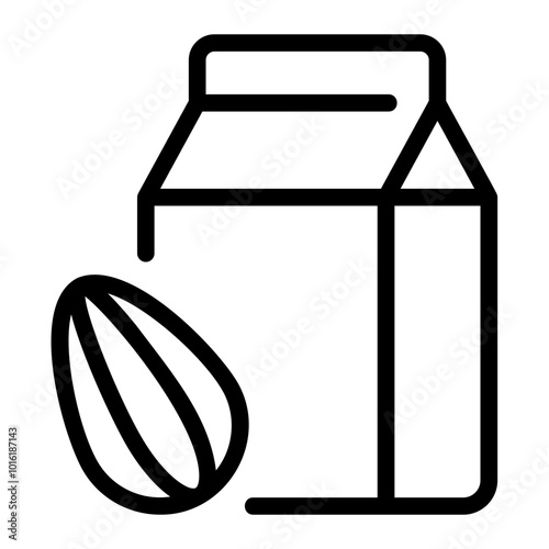 almond milk line icon