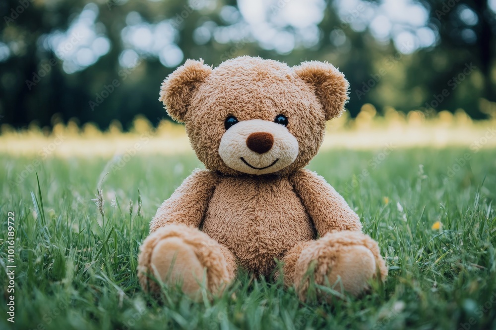 A fluffy teddy bear sits charmingly on green grass in a sunny park, invoking feelings of nostalgia and childlike innocence during daylight. A fluffy teddy bear sits charmingly on green grass in a sunny park, invoking feelings of nostalgia and childlike innocence during daylight.