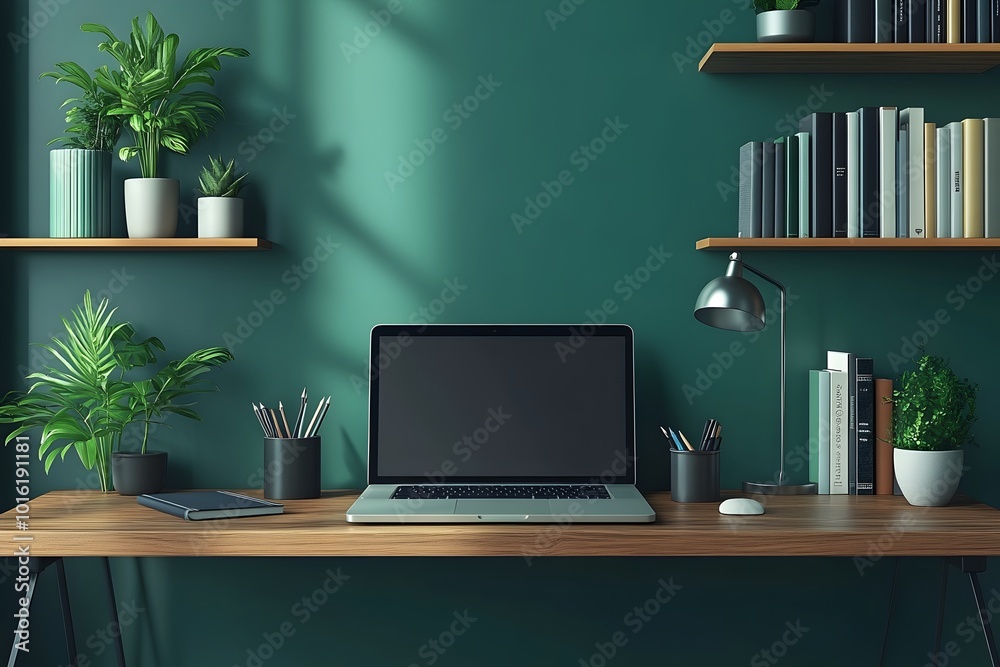 a simple, flat vector illustration of a laptop on a minimalist desk. laptop desk workspace, minimalist workspace with laptop, flat design laptop on work desk a simple, flat vector illustration of a laptop on a minimalist desk. laptop desk workspace, minimalist workspace with laptop, flat design laptop on work desk