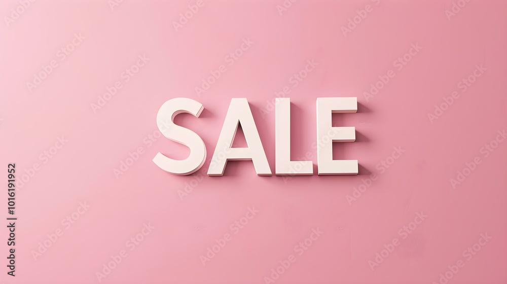 White 'SALE' Sign on a Blush Background with Copy Space