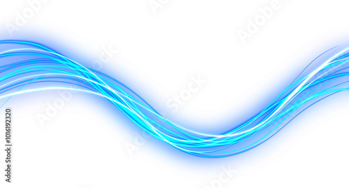 Electric Blue Light Wave isolated on a transparent background