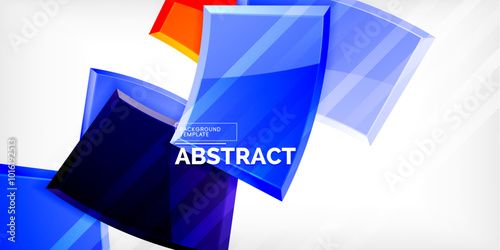 Round 3d shapes, plates background. Creative composition design template