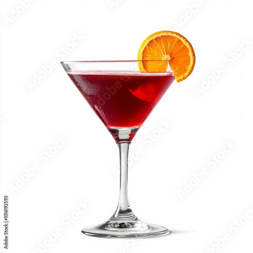 Wallpaper Mural Bright red cosmopolitan cocktail with a citrus twist garnish in a sleek glass isolated on white background  Torontodigital.ca