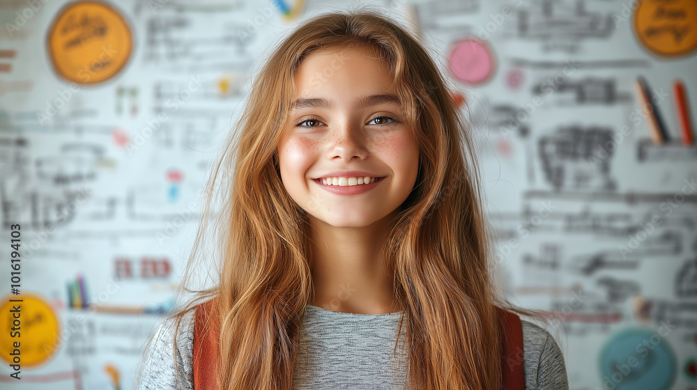 Portrait Of Smiling Teenage Girl At Home