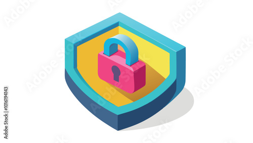 Secure icon isolated 3d render illustration