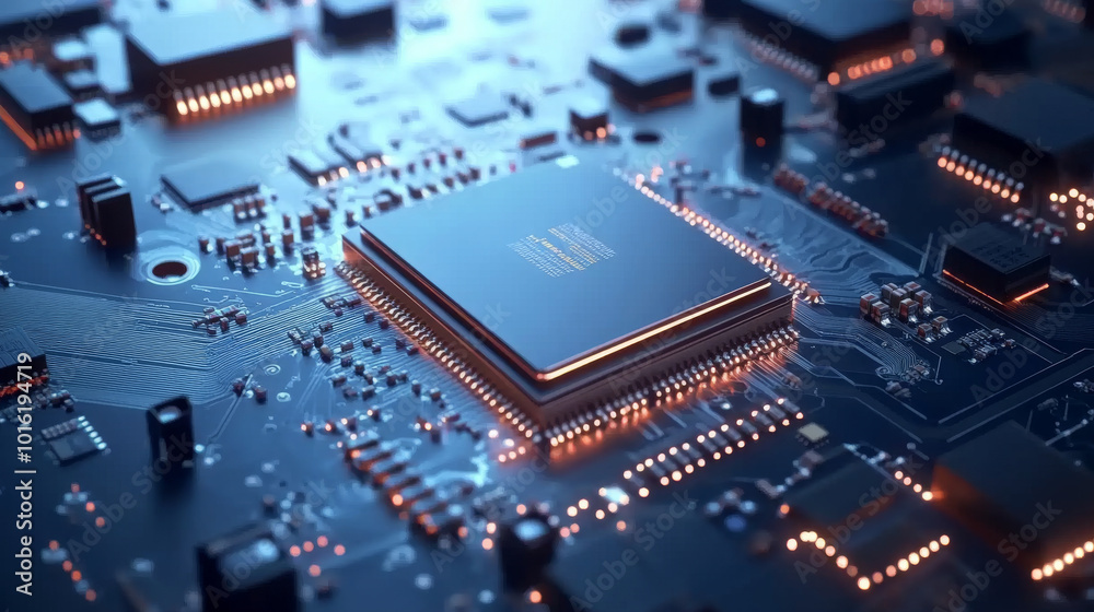 A sleek and modern illustration of a futuristic microchip processor designed to represent advanced technology and innovation in computing. A sleek and modern illustration of a futuristic microchip processor designed to represent advanced technology and innovation in computing.