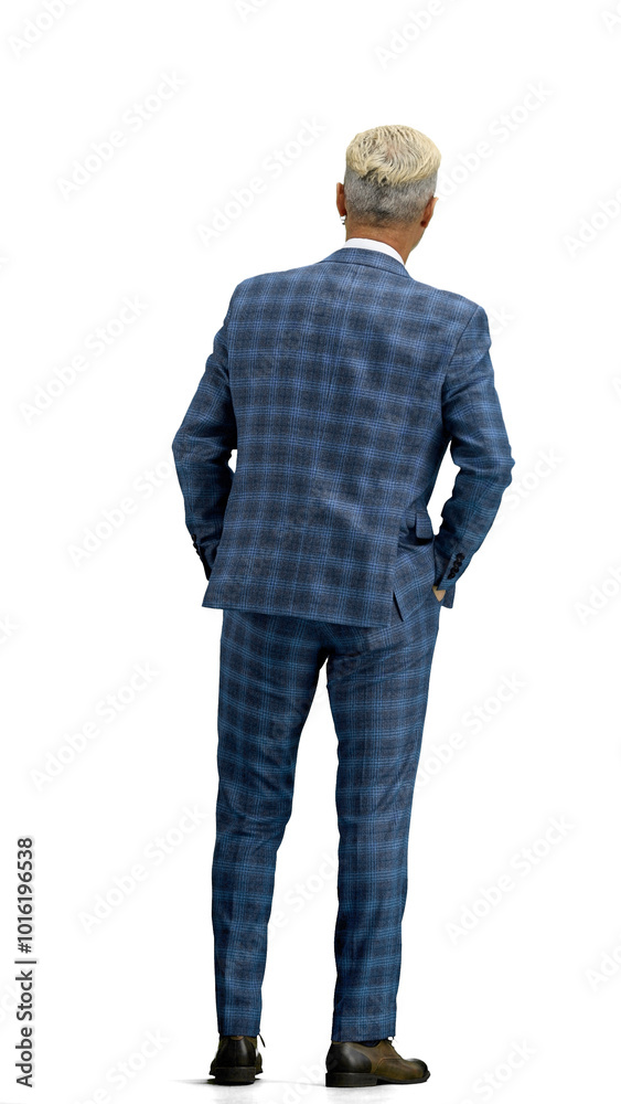A man, full-length, on a white background A man, full-length, on a white background