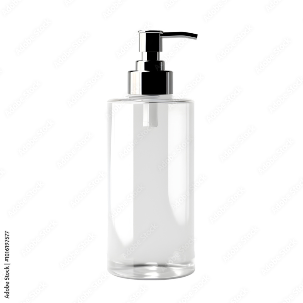 create a High Quality, Plastic cosmetic bottle with dispenser pump ,on white background create a High Quality, Plastic cosmetic bottle with dispenser pump ,on white background