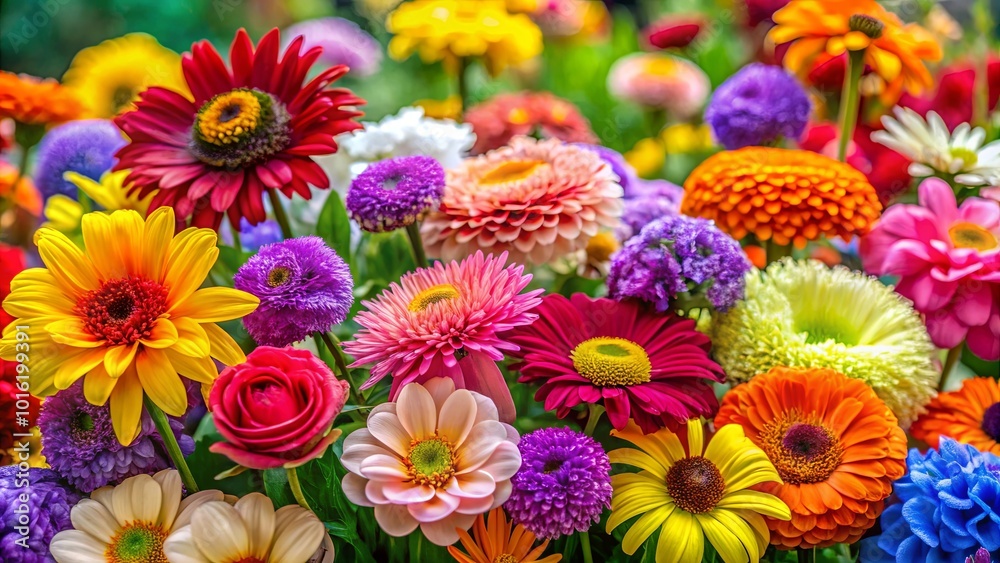 A vibrant tapestry of petals, each bloom a brushstroke of nature's palette, showcasing the beauty of diversity in floral form and color. A vibrant tapestry of petals, each bloom a brushstroke of nature's palette, showcasing the beauty of diversity in floral form and color.