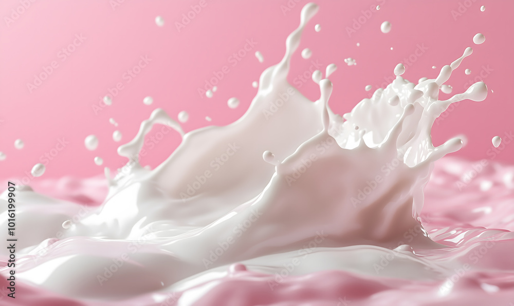 Milk  splash close up, drink concept, package, food, Generative AI