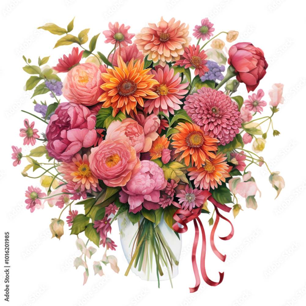 Obraz premium Mom's Love Bouquet on white background