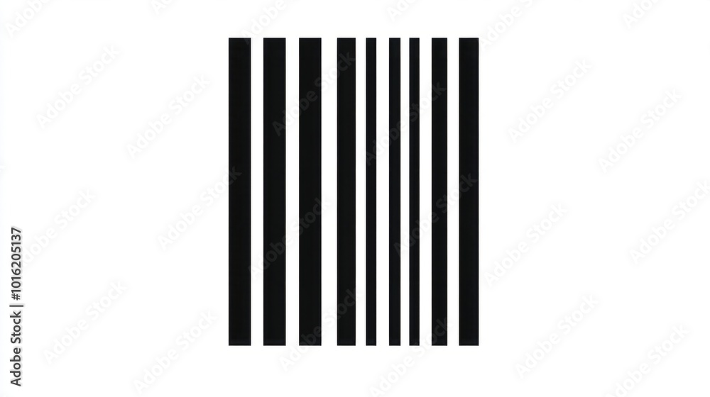 Barcode icon in black and white with simple, minimalistic design, isolated on white Barcode icon in black and white with simple, minimalistic design, isolated on white