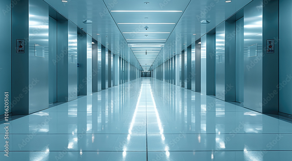 Fototapeta premium A space where different emergency luminaires, recessed, suspended.