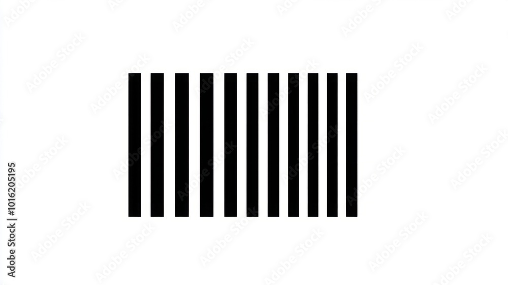 Barcode icon with bold black lines, minimalistic design, isolated on white background Barcode icon with bold black lines, minimalistic design, isolated on white background