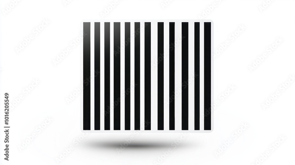 Bold black barcode icon with crisp vertical lines, isolated on white background Bold black barcode icon with crisp vertical lines, isolated on white background