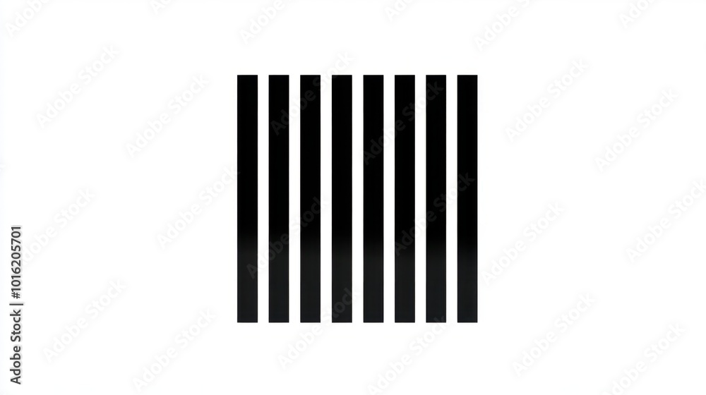 Classic barcode icon with black vertical lines, isolated on a white background Classic barcode icon with black vertical lines, isolated on a white background