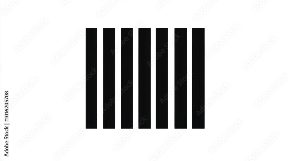 Classic barcode icon with black vertical lines, isolated on a white background Classic barcode icon with black vertical lines, isolated on a white background