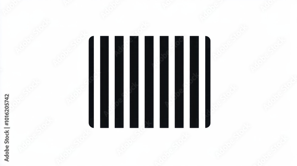 barcode icon with clean, straight black lines, isolated on white