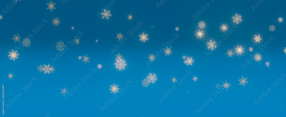 Snowflakes Falling on Blue Sky Snowflakes Falling on Blue Sky