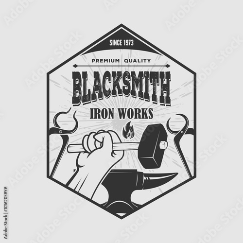 Blacksmith logo design template. Vector illustration