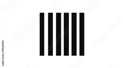 Clean barcode icon with simple black lines, isolated on a white background