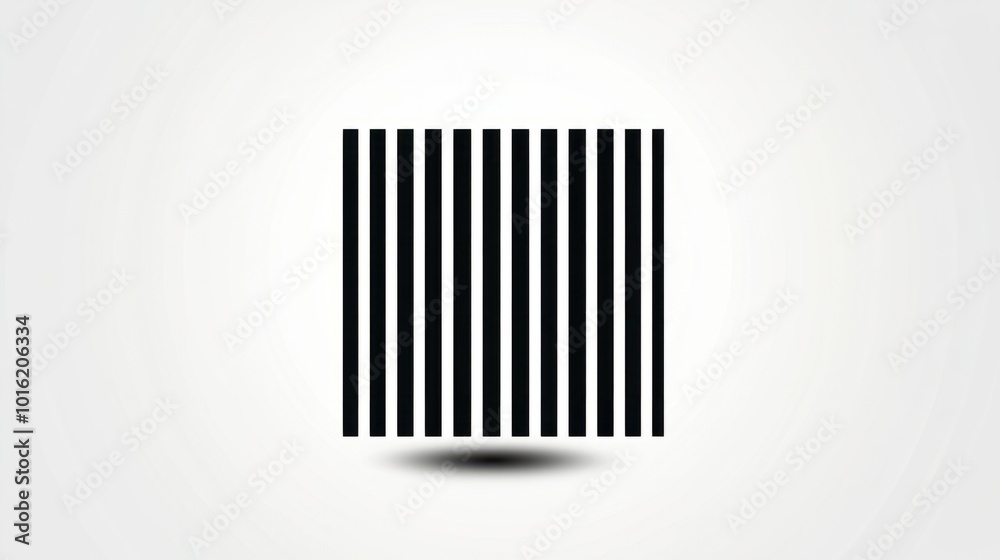 Clean, sharp barcode icon with bold black lines, isolated on white background Clean, sharp barcode icon with bold black lines, isolated on white background