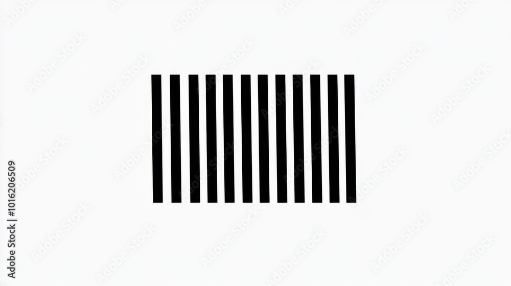 Minimal barcode icon with straight black lines, isolated on a white background Minimal barcode icon with straight black lines, isolated on a white background
