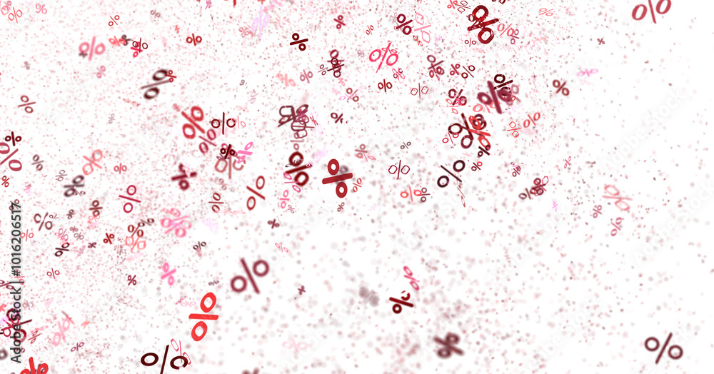 Blurred sale percent rain background. 3d
