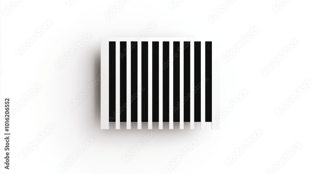 Minimal barcode icon with vertical black bars, isolated on a white background Minimal barcode icon with vertical black bars, isolated on a white background