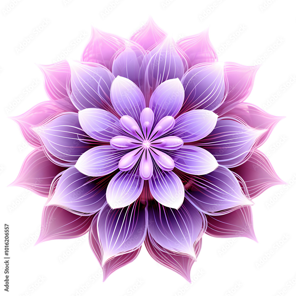 neon purple trippy flower isolated on white background neon purple trippy flower isolated on white background
