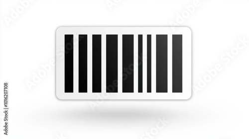 Modern, simple barcode icon with bold black bars, isolated on white