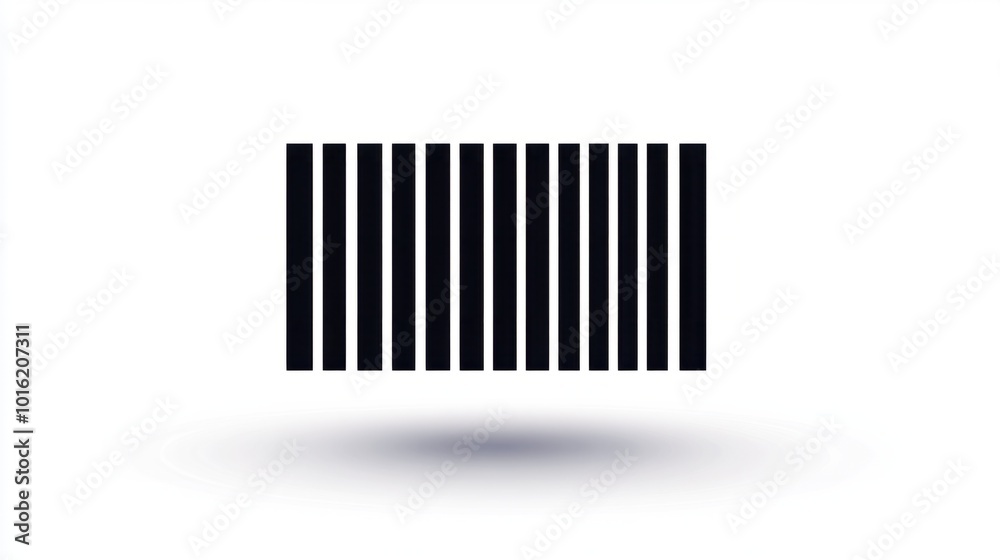 Simple barcode icon with standard vertical lines, isolated on white background Simple barcode icon with standard vertical lines, isolated on white background