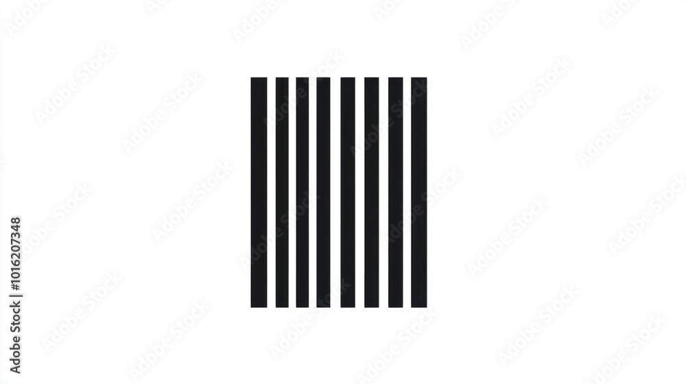 Simple barcode icon with standard vertical lines, isolated on white background Simple barcode icon with standard vertical lines, isolated on white background