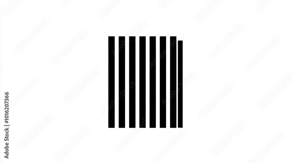 Simple barcode icon with vertical black bars, isolated on a white background Simple barcode icon with vertical black bars, isolated on a white background