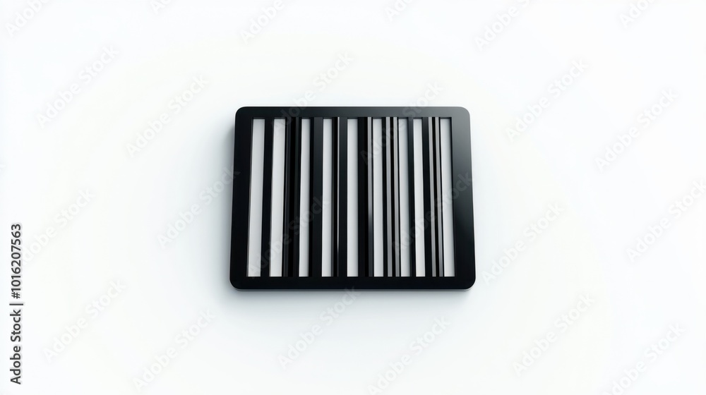 Simple black barcode icon with minimal design, isolated on white Simple black barcode icon with minimal design, isolated on white