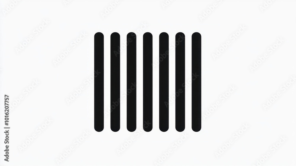 Simple, classic barcode icon with bold black lines, isolated on white background Simple, classic barcode icon with bold black lines, isolated on white background