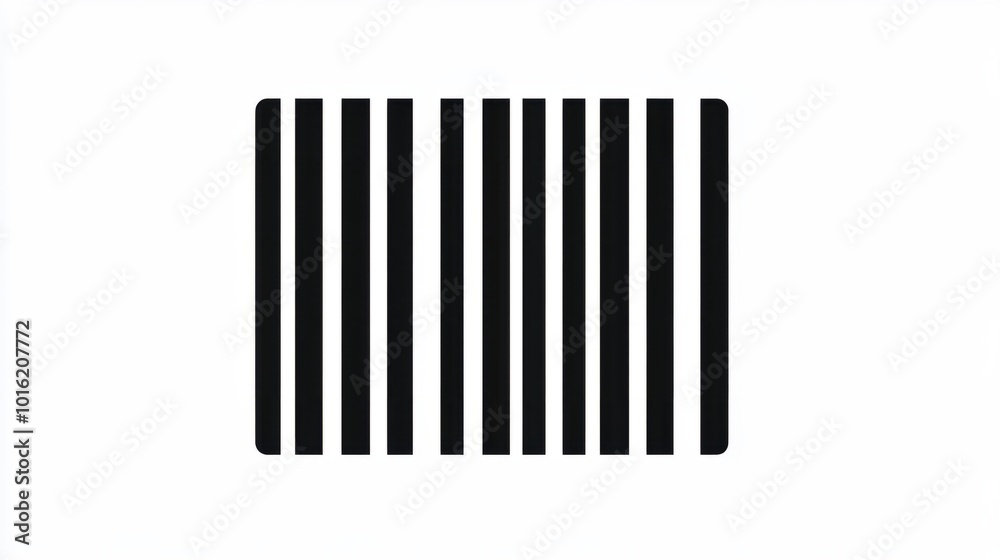 Simple black barcode icon with vertical bars, isolated on white background Simple black barcode icon with vertical bars, isolated on white background