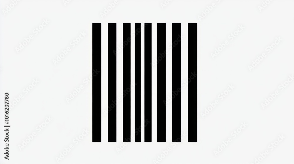 Simple black barcode icon with vertical bars, isolated on white background Simple black barcode icon with vertical bars, isolated on white background