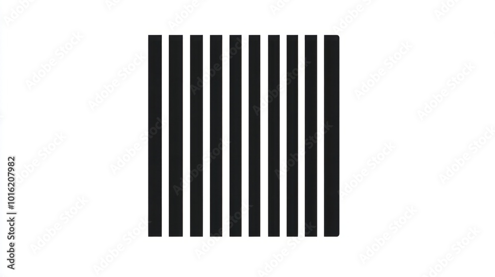 Vector barcode icon in black with vertical lines, isolated on white background Vector barcode icon in black with vertical lines, isolated on white background