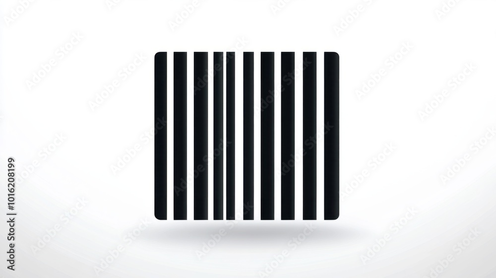 Vector barcode icon with sharp vertical black bars, isolated on white Vector barcode icon with sharp vertical black bars, isolated on white