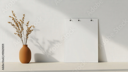 A blank calendar on a minimalist wall photo